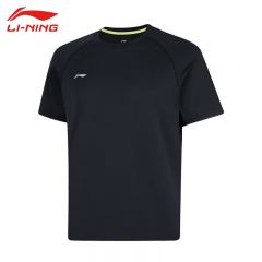 李宁（LI-NING） ATSV437-1男士舒适透气短袖吸汗亲肤上衣黑色6XL码