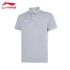 李宁（LI-NING） APLV029-14男士舒适透气短袖POLO衫速干T恤地质灰6XL码