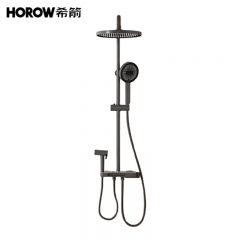 希箭 HZWT-0419D-T 钢琴按键大顶喷双模喷枪四功能花洒套装 枪灰