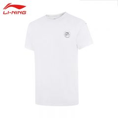 李宁（LI-NING） ATSV083-2男士跑步舒适透气男款短袖T恤标准白XXL码