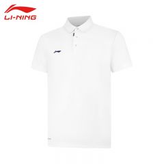 李宁（LI-NING） APLV133-1男士舒适透气短袖POLO衫亲肤吸汗上衣标准白6XL码