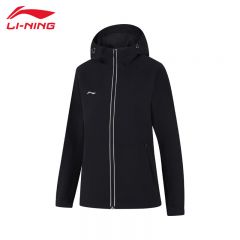 李宁（LI-NING） 防风保暖女款运动风衣AFDUA12-1黑色XS