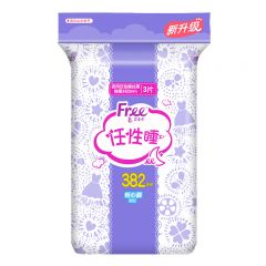 FREE  亲肤立围 丝薄棉柔量大熟睡 加长款夜用卫生巾382mm*3片