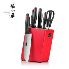 张小泉 D30870200 张字号红妆系列套装七件套红色400系列不锈钢