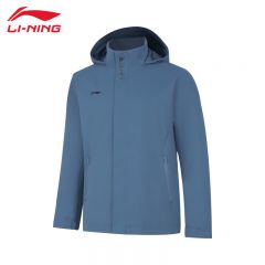 李宁（LI-NING） 防风保暖男款运动风衣AFDUA05-11雨幕蓝M