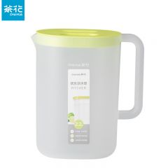 茶花（CHAHUA）家用塑料大容量滑盖式密封款绿色冷水壶2.2L横放竖放不易漏水 057003