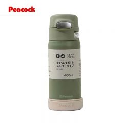 孔雀（Peacock） DPA-40绿色316不锈钢保温杯儿童学生可用水杯子吸管款400ml