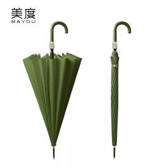 美度（MAYDU） M1605遇水开花雨伞16骨长柄双人晴雨伞加大自动防风直杆伞橄榄绿