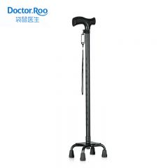 袋鼠医生（Doctor.Roo）拐杖老人四脚医用拐棍骨折助行器防滑手杖可伸缩高低可调加厚铝合金高承重
