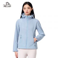 伯希和（Pelliot） 秋软壳冲锋保暖外套女 12230602 天空灰 3XL