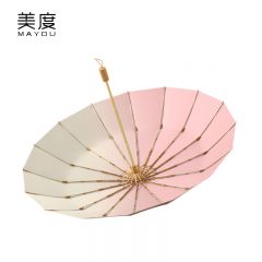 美度（MAYDU） M3163渐变太阳伞防晒防紫外线女晴雨两用遮阳伞16骨彩胶渐变粉