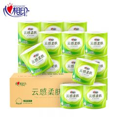心相印 卷纸卫生纸云感柔肤立体卷筒纸整箱家庭装有芯卷纸110克30粒