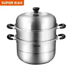苏泊尔（SUPOR） 蒸锅家用304不锈钢易存储双层蒸煮锅复底大容量磁炉燃气灶通用锅 SZ30CA1适4-6人用30cm