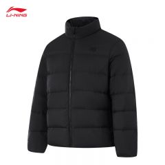 李宁（LI-NING） AYMU353-1短羽绒服男子轻便运动服男款立领舒适轻便羽绒服黑色3XL码