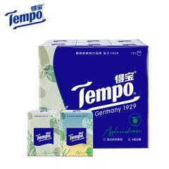 得宝Tempo 苹果木味手帕纸 4层7张*12包*4提