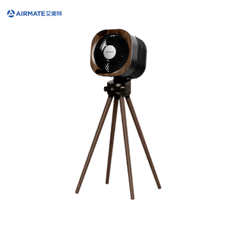 艾美特（AIRMATE） AIR15 空气循环扇电风扇大平层轻奢橡木落地扇直流变频家用轻音电扇语音声控净化风扇