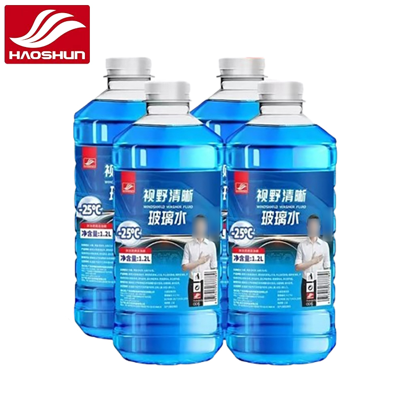好顺（HAOSHUN） 汽车玻璃水雨刮水强去污去油膜镀膜防雨挡风玻璃清洗剂四季通用零下25℃玻璃水1.2L*4