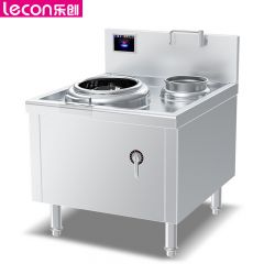 乐创（lecon） 商用单头单尾小炒灶 15KW炒菜电磁灶 304不锈钢工程款 LC-J-DXC400S