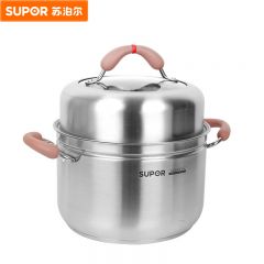 苏泊尔（SUPOR） RT24AA2蒸锅304不锈钢蒸锅一层蒸煮两用锅24cm燃气灶电磁炉两用