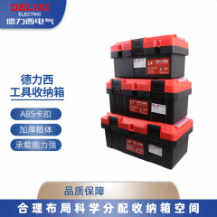德力西电气（DELIXI ELECTRIC）工具箱收纳盒大号五金工具箱家用工业级塑料家庭电工手提箱 14寸工具箱