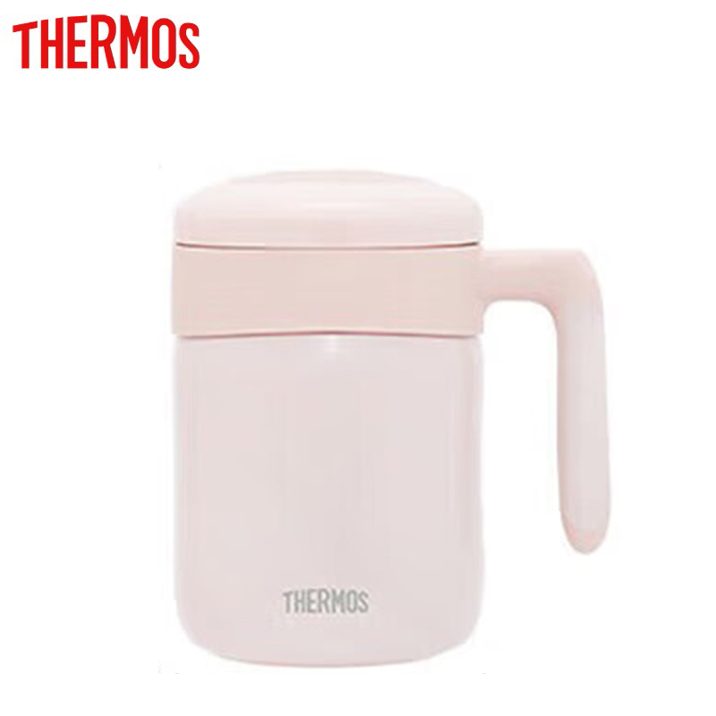 膳魔师（THERMOS） TCMM-520-PK保温杯不锈钢杯子泡茶咖啡杯便携带手柄 浅粉色520ml