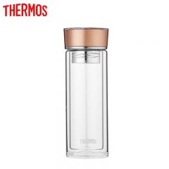 膳魔师（THERMOS） TCGE-300-D-GD玻璃杯双层茶水分离杯子男女泡茶杯300ml便携高颜值水杯 金色