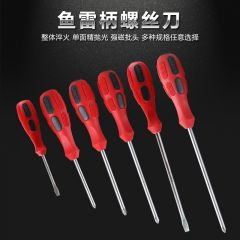 德力西电气（DELIXI ELECTRIC）十字一字螺丝刀 螺丝刀家用起子铬钒钢专业维修工具鱼雷防滑柄 一字螺丝刀6*100mm