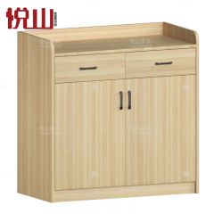 悦山 办公室储物柜木质家用茶水间餐边柜 柚木色 800*400*850mm 台