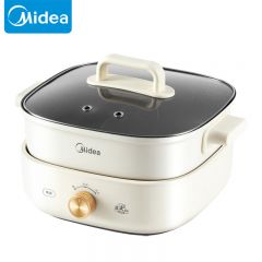 美的（Midea） 鸳鸯锅 速沸电火锅 火锅专用锅 电煮锅多功能锅分体式家用电热锅涮肉锅火锅锅具 MC-HGS303002 6L