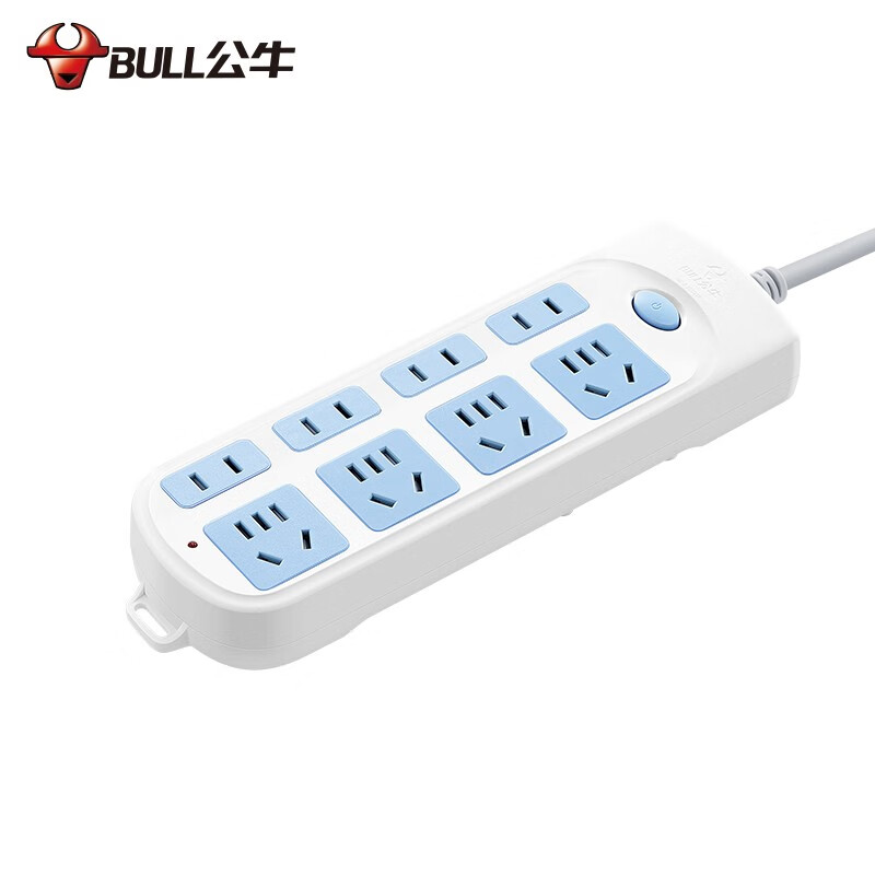 公牛（BULL） 插座 GN-610 八位总控 5M 插座新国标/插排/无线/自行接线/无插头无电源线