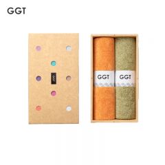 GGT 日本雪花绒毛巾礼盒套装男女家用送礼比纯棉吸水速干不掉毛伴手礼萌黄+黄丹
