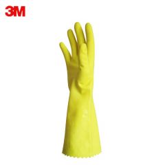 3M 橡胶手套 薄巧型防水防滑 小号 柠檬黄
