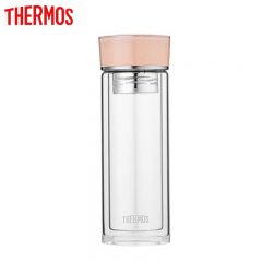 膳魔师（THERMOS） TCGE-300-D-PK玻璃杯双层茶水分离杯子男女泡茶杯300ml便携高颜值水杯粉色