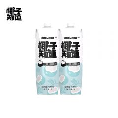 椰子知道 0糖鲜椰汁椰奶饮料含电解质大瓶装家庭装聚餐1L/瓶  1L*2瓶