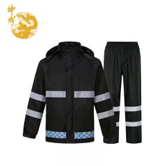 神龙 分体式雨衣 加厚反光雨披 150D黑色170码