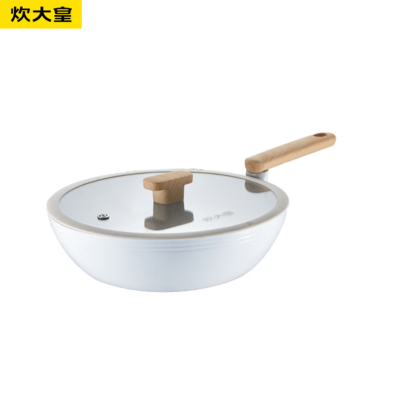 炊大皇（COOKER KING） 奶糖30cm炒锅易洁平底不粘锅电磁炉通用炒菜锅煎锅 NT30CG