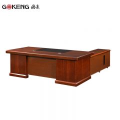 国景 班台油漆中式班桌G-BT11 胡桃色办公桌含侧柜 2400*1000*760 大班台