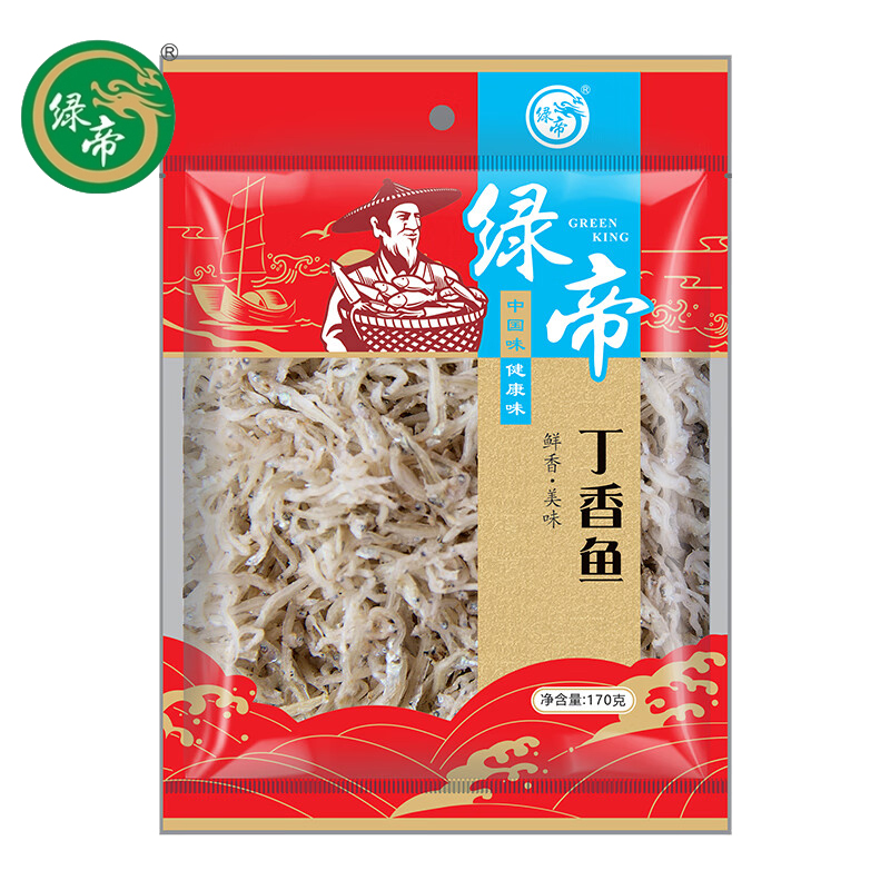 绿帝（GREEN KING)  丁香鱼170g/袋 淡干丁香鱼干南北干货 海鲜小鱼干