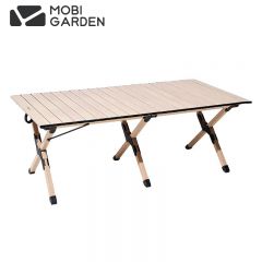 牧高笛（MOBIGARDEN）蛋卷桌 户外露营野餐轻量便携折叠蛋卷桌山涧L NX22665011原木色
