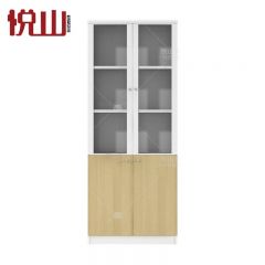 悦山 办公文件柜储物柜板式资料档案柜 2门玻璃门柜 800*400*2000mm