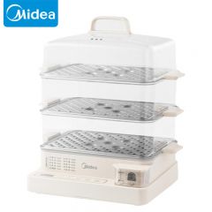 美的（Midea）  电蒸锅 多用途锅多功能家用蒸包子锅电煮锅 三层大容量全透明视窗家用电蒸锅 【升级】三层不锈钢蒸架 ZGC322301 22L