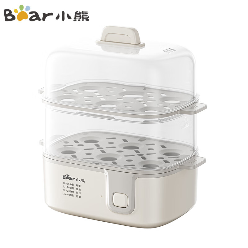 小熊（Bear） ZDQ-D12R3煮蛋器蒸蛋器双层家用多功能高温保护早餐蛋羹迷你电蒸锅