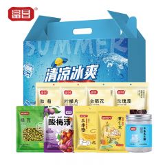 富昌 杂粮粗粮酸梅绿豆汤粥料养生茶饮金银花节日福利伴手礼 清凉冰爽礼盒1570g