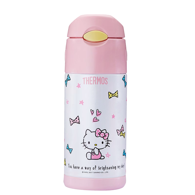 膳魔师（THERMOS） 不锈钢保温杯便携水杯宝宝吸管杯可爱小学生卡通水杯子 FFI-403 KT001 360ML吸管杯