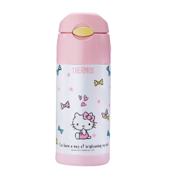 膳魔师（THERMOS） 不锈钢保温杯便携水杯宝宝吸管杯可爱小学生卡通水杯子 FFI-403 KT001 360ML吸管杯