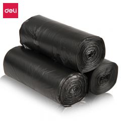 得力（deli） 33067  3卷(90只)点段式办公生活加厚垃圾袋45*55cm垃圾分类办公用品 黑色