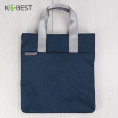 KOBEST康百F6956单肩手提包 男女帆布袋 拉链竖款文件袋印字 布耐磨耐脏 B4公文包资料袋 F6957 竖款颜色随机