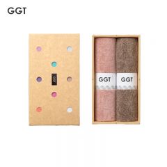 GGT日本雪花绒毛巾礼盒套装男女家用送礼比纯棉吸水速干不掉毛伴手礼退红+胡桃