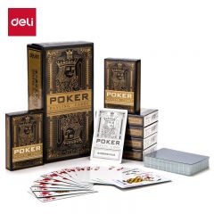 得力（deli） 9636 扑克牌10副装环保材料耐打娱乐纸牌扑克 金色