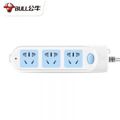 公牛（BULL） GN-606A 新国标插座/插线板/插排/排插/接线板/拖线板 3位总控全长3米 蓝白色